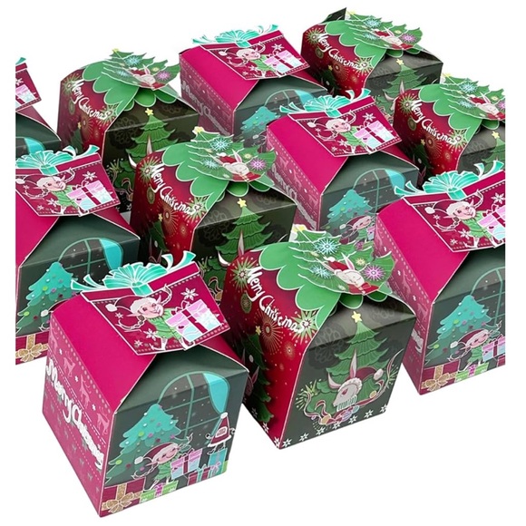 NWT Christmas Gift Boxes 28pcs 3.3x3.3x3.3 Inches Cookie Treats Toys Square - Picture 5 of 9